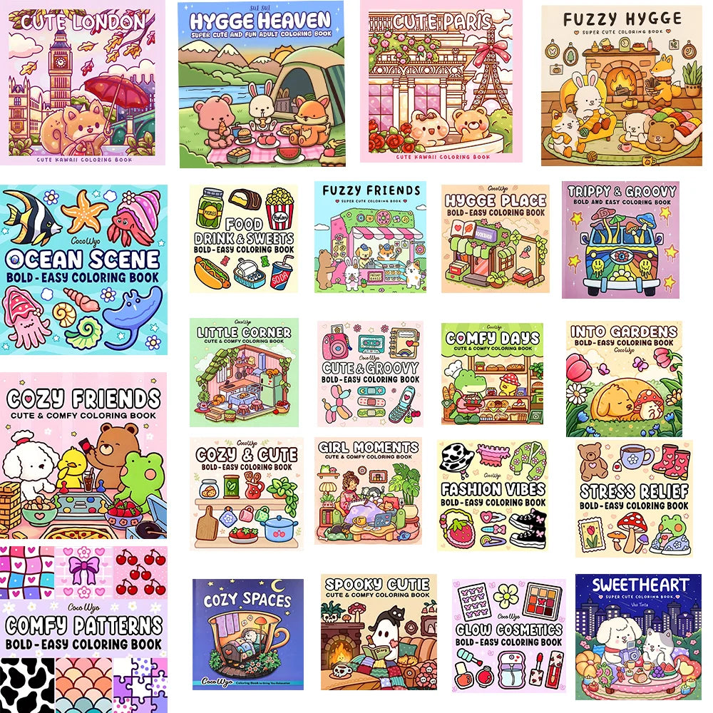 1/2/12Pcs coloring books, Glow cosmetics and Spooky cutie，Glow in the Dark Cosmetics Coloring Book -  Easy Adult Relaxation