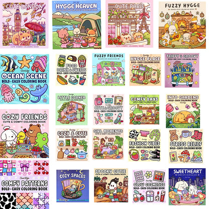 1/2/12Pcs coloring books, Glow cosmetics and Spooky cutie，Glow in the Dark Cosmetics Coloring Book -  Easy Adult Relaxation